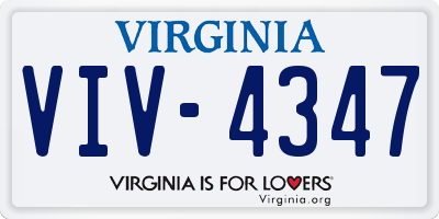 VA license plate VIV4347