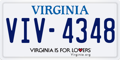 VA license plate VIV4348