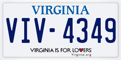 VA license plate VIV4349
