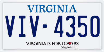 VA license plate VIV4350