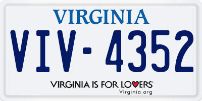 VA license plate VIV4352