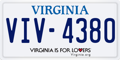 VA license plate VIV4380