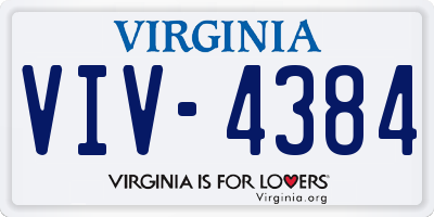 VA license plate VIV4384