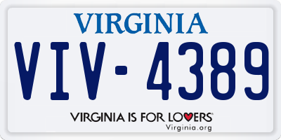 VA license plate VIV4389