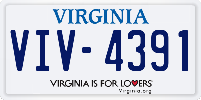 VA license plate VIV4391