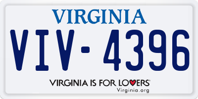 VA license plate VIV4396