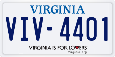 VA license plate VIV4401