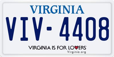 VA license plate VIV4408