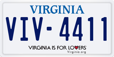 VA license plate VIV4411