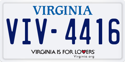VA license plate VIV4416