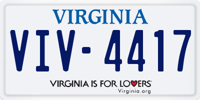 VA license plate VIV4417