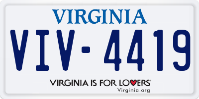 VA license plate VIV4419