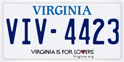 VA license plate VIV4423