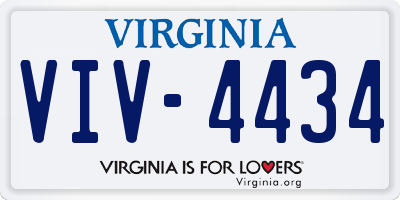 VA license plate VIV4434