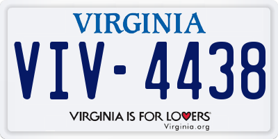 VA license plate VIV4438