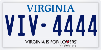 VA license plate VIV4444