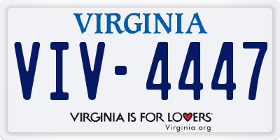 VA license plate VIV4447
