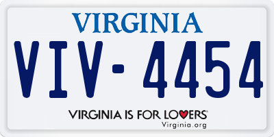 VA license plate VIV4454