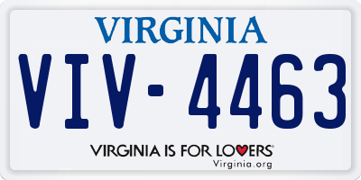 VA license plate VIV4463