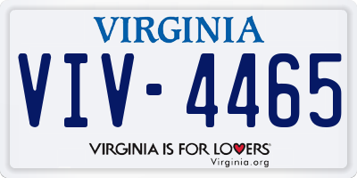 VA license plate VIV4465