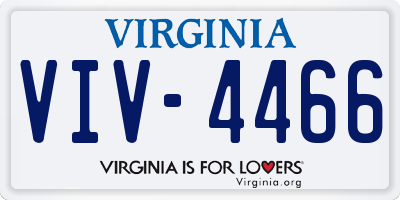VA license plate VIV4466