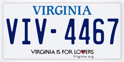 VA license plate VIV4467