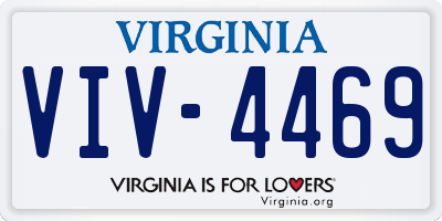 VA license plate VIV4469