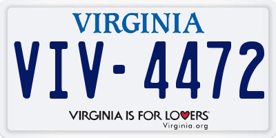 VA license plate VIV4472