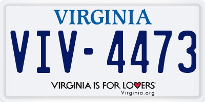 VA license plate VIV4473