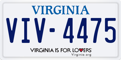 VA license plate VIV4475