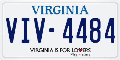 VA license plate VIV4484