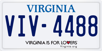 VA license plate VIV4488
