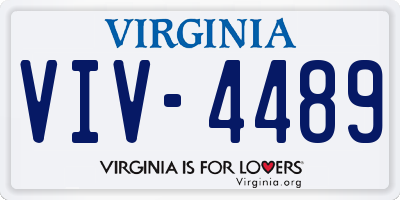 VA license plate VIV4489