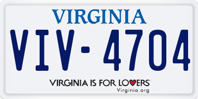VA license plate VIV4704
