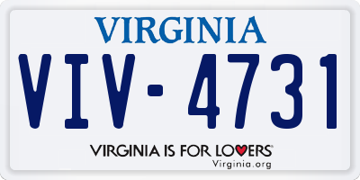 VA license plate VIV4731