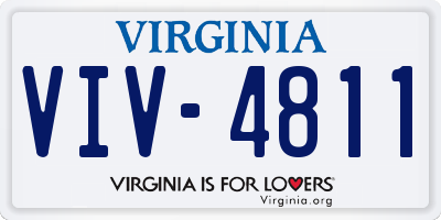 VA license plate VIV4811