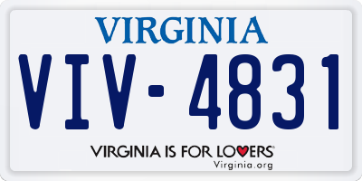 VA license plate VIV4831
