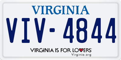 VA license plate VIV4844