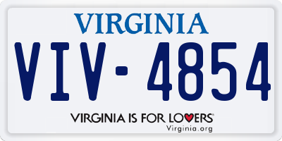 VA license plate VIV4854