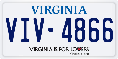 VA license plate VIV4866