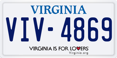 VA license plate VIV4869