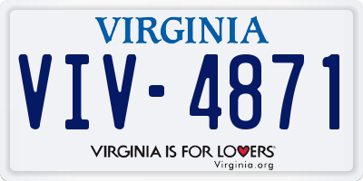 VA license plate VIV4871