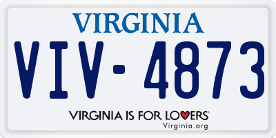 VA license plate VIV4873