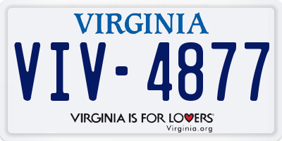 VA license plate VIV4877