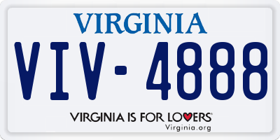 VA license plate VIV4888