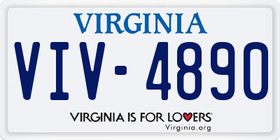 VA license plate VIV4890
