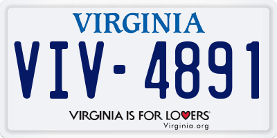 VA license plate VIV4891