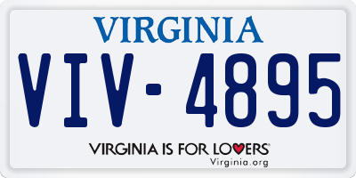 VA license plate VIV4895