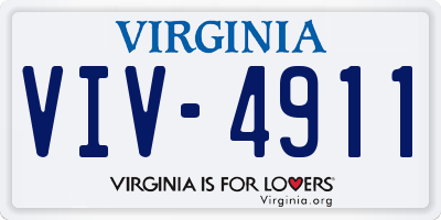 VA license plate VIV4911