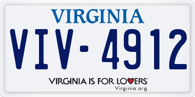 VA license plate VIV4912